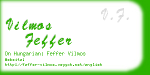 vilmos feffer business card